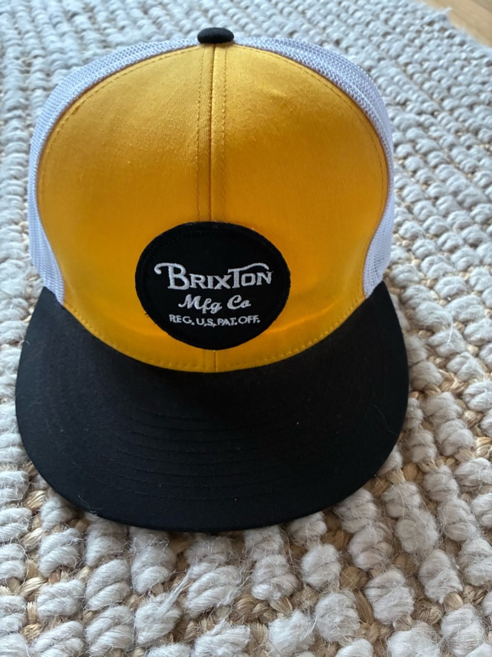 Brixton Yellow & Black Patch Trucker Hat